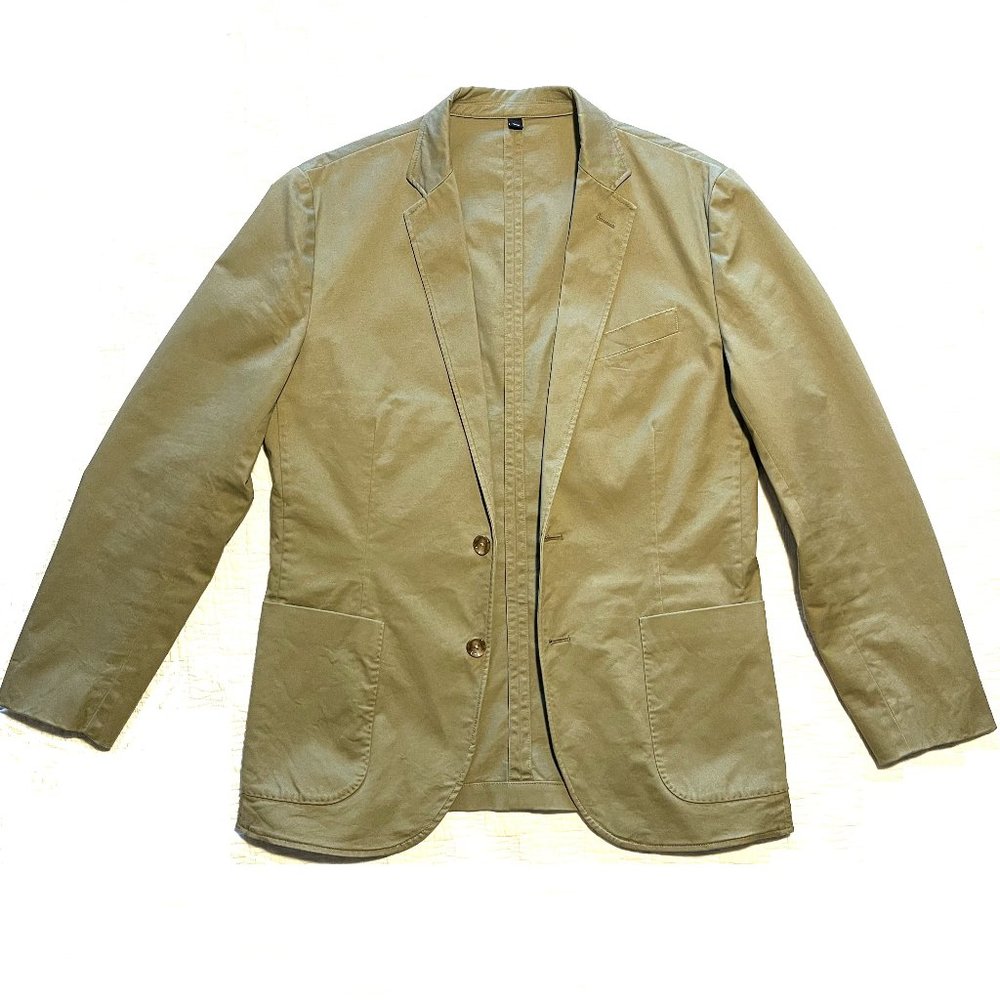 J.Crew Factory Cotton Blend Light Olive Green Sport Coat Jacket Size 38